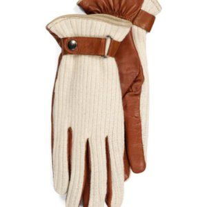 Giada Parisi Made In Italy Ribbed Wool and Leather Gloves 7